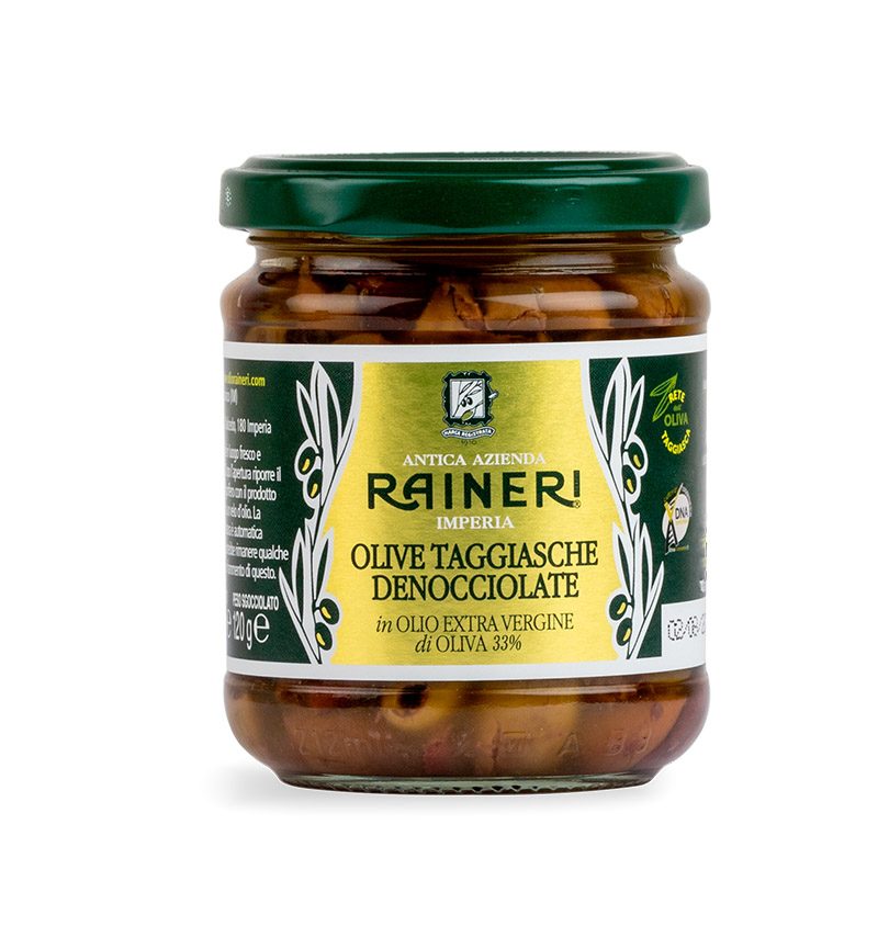 Le olive taggiasche denocciolate in olio evo di Raineri